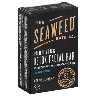 Seaweed Bath Co Detox Facial Bar Purifying With Charcoal + Volcanic Ash Unscented 1/3.75 OZ [UNFI #2031821] T