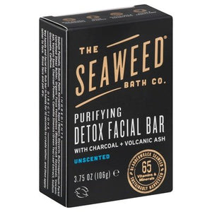 Seaweed Bath Co Detox Facial Bar Purifying With Charcoal + Volcanic Ash Unscented 1/3.75 OZ [UNFI #2031821] T