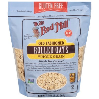 Bobs Red Mill Rolled Oats Whole Grain Old Fashioned 4/32 OZ [UNFI #2270205] [ebt]