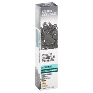 Desert Essence Toothpaste Activated Charcoal Fresh Mint 1/6.25 OZ [UNFI #2301893] T