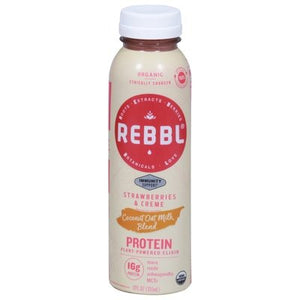 Rebbl Plant-Powered Elixir Strawberries & Creme Coconut Oat Milk Blend Protein 12/12 OZ [UNFI #2929735] [ebt] T