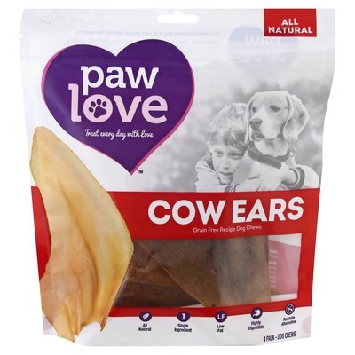 Paw Love Dog Chews Cow Ears 4 Pack 6/4 CT [UNFI #2656312]