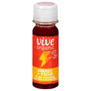 Vive Organic Shot Lions Mane & Ashwagandha Energy + Focus 12/2 OZ [UNFI #2539310] [ebt] T