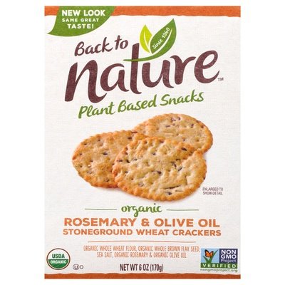 Back To Nature Crackers Organic Stoneground Wheat Rosemary & Olive Oil 6/6 OZ [UNFI #1817998] [ebt]