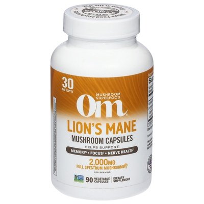 Om Lions Mane 2 000 mg Vegetable Capsules 90 VCAP [UNFI #2360998] T