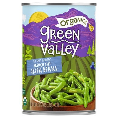Green Valley Organics Green Beans No Salt Added French Cut 12/14.25Z [UNFI #2493427] [ebt]