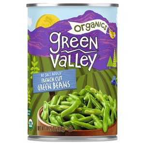 Green Valley Organics Green Beans No Salt Added French Cut 12/14.25Z [UNFI #2493427] [ebt]