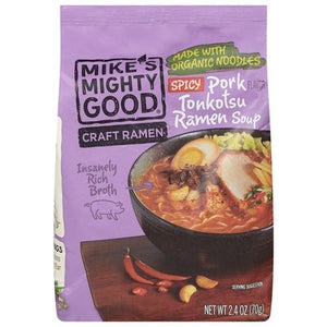Mikes Mighty Good Ramen Soup Pork Tonkotsu Flavor Spicy 7/2.4 OZ [UNFI #2257780] [ebt]