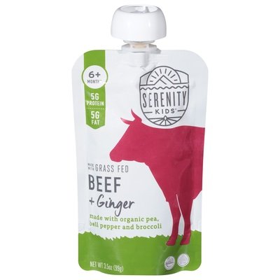 Serenity Kids Beef + Ginger 6+ Months 6/3.5 OZ [UNFI #2807345] [ebt]