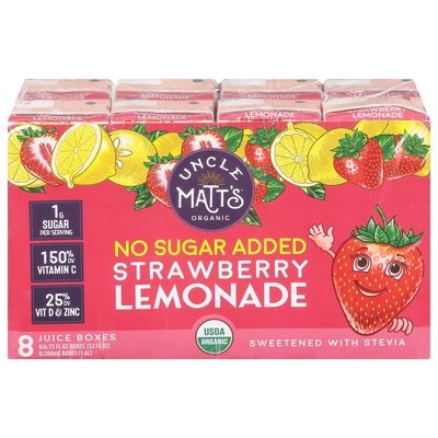 Uncle Matts Organic Lemonade Strawberry 4/8/6.75Z [UNFI #2854479] [ebt]