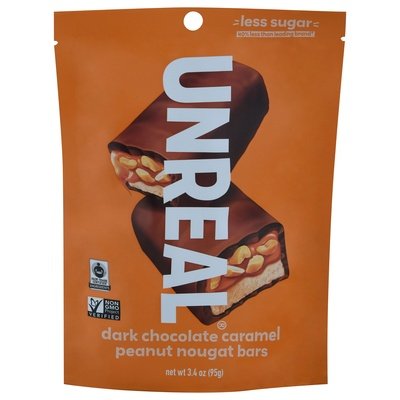Unreal Peanut Nougat Bars Dark Chocolate Caramel 6/3.4 OZ [UNFI #2531994] [ebt] T