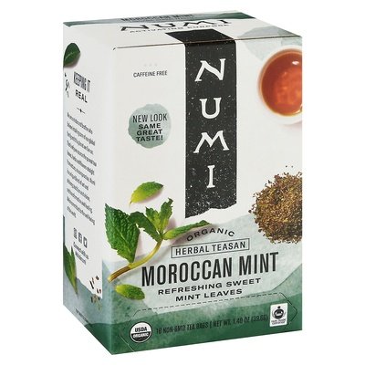 Numi Tea Herbal Tea Organic Caffeine Free Moroccan Mint Tea Bags 6/18 Bag [UNFI #0179978] [ebt]