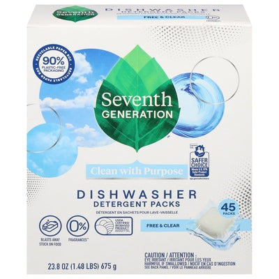 Seventh Generation Dishwasher Detergent Packs Free & Clear 5/45 CT [UNFI #2926285] T