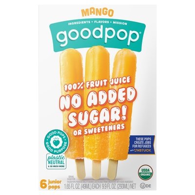 Goodpop Mango Fruit Pop 8/4/1.65Z [UNFI  #3035227]