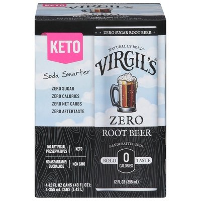 VIRGIL Root Bear Soda, Can 4/12 OZ [UNFI #2920171] [ebt] T