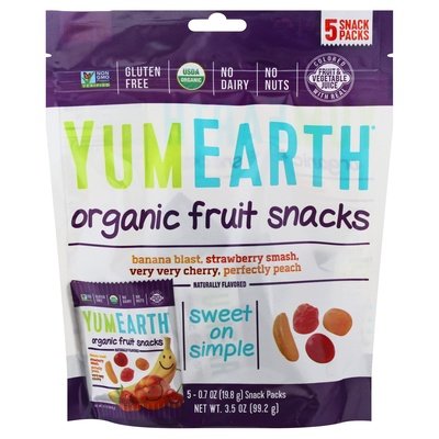 Yumearth Fruit Snacks Organic Assorted 5 Snack Packs 12/5/.7OZ [UNFI #1233030] [ebt] T