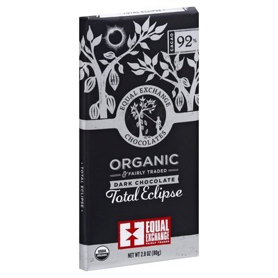 Equal Exchange Dark Chocolate Organic 92% Cacao Total Eclipse 12/2.8 OZ [UNFI #2404507] [ebt] T