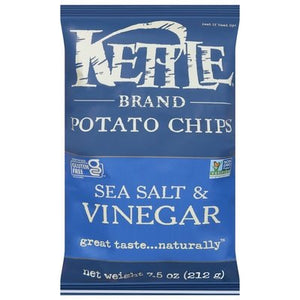 Kettle Brand Potato Chips Sea Salt & Vinegar 12/7.5 OZ [UNFI #2895233] [ebt]