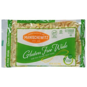 Manischewitz Noodle Style Pasta Gluten Free Yolk Free Wide 12/12 OZ [UNFI #0184994] [ebt]