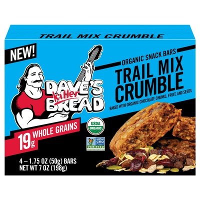 Daves Killer Bread Snack Bars Organic Trail Mix Crumble 6/4/1.75 Z [UNFI #2800779] [ebt]