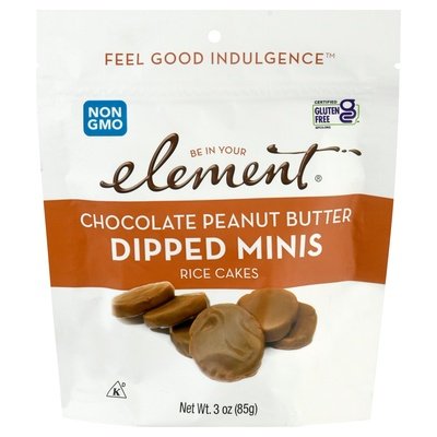 Element Rice Cakes Chocolate Peanut Butter Dipped Minis 8/3 OZ [UNFI #2730190] [ebt]
