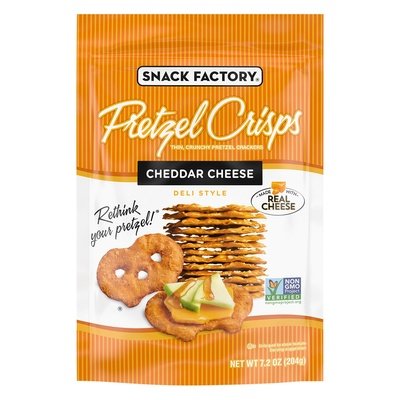 Pretzel Crisps Pretzel Crisps Cheddar Cheese Deli Style 12/7.2 OZ [UNFI #2642569] [ebt]