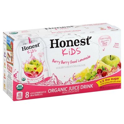 Honest Kids Juice Drink Organic Berry Berry Good Lemonade 4/8/6.75FZ [UNFI #1189190] [ebt]
