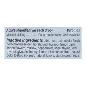 Ricola Throat Care Honey Lemon Wrapped Drops 6/34 CT [UNFI #2870558] [ebt] T