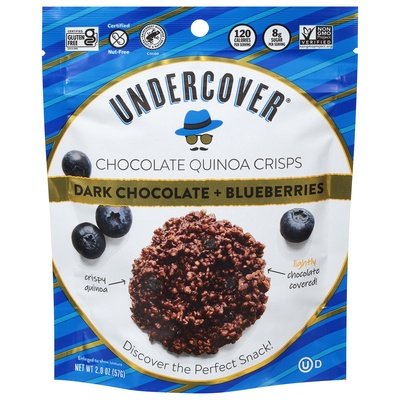 Undercover Chocolate Chocolate Quinoa Crisps Dark Chocolate + Blueberries 12/2 OZ [UNFI #2392413] [ebt] T