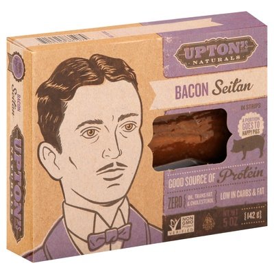 Uptons Naturals Seitan Bacon in Strips 6/5 OZ [UNFI #1803048] [ebt]