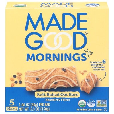 Made Good Oat Bars Blueberry Flavor Soft Baked 6/5.3 OZ [UNFI #2972891] [ebt]