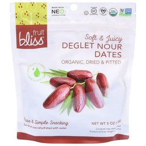 Fruit Bliss Dates Deglet Nour Organic Dried & Pitted 6/5 OZ [UNFI #1569151] [ebt]