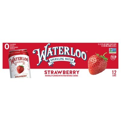 Waterloo Sparkling Water Strawberry 2/12/12 OZ [UNFI #2360048] [ebt] T