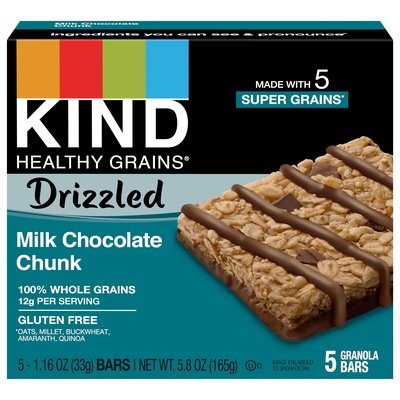 Kind Granola Bars Milk Chocolate Chunk Drizzled 8/5/1.16Z [UNFI #2653756] [ebt]