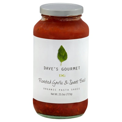 Daves Gourmet Pasta Sauce Organic Roasted Garlic & Sweet Basil 6/24 OZ [UNFI #3088945] [ebt]