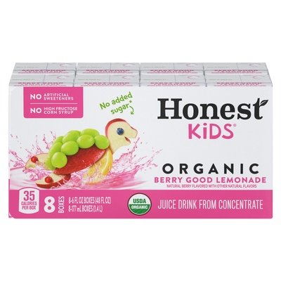 Honest Kids Juice Drink Organic Berry Good Lemonade 8 Pack 5/8/6 OZ [UNFI #2599553] [ebt]