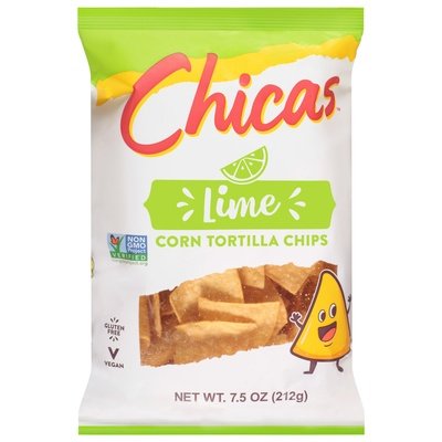 Chicas Tortilla Chips Lime Corn 16/7.5 OZ [UNFI #2863538] [ebt]