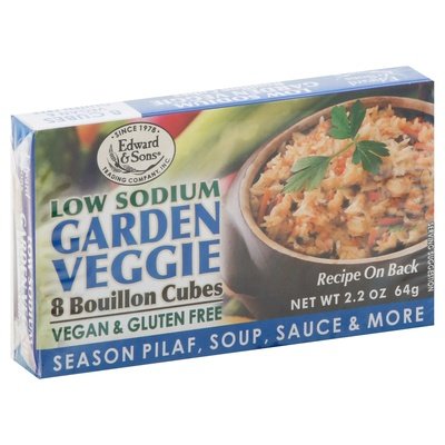 Edward & Sons Bouillon Cubes Low Sodium Garden Veggie 12/2.2 OZ [UNFI #154930] [ebt]