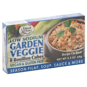 Edward & Sons Bouillon Cubes Low Sodium Garden Veggie 12/2.2 OZ [UNFI #154930] [ebt]