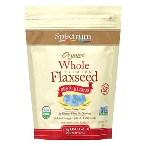 Spectrum Essentials Organic Whole Premium Flaxseed Dietary Supplement 15 OZ [UNFI #0585836] [ebt]