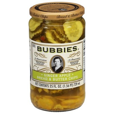 Bubbies Bread & Butter Chips Ginger Apple 6/25 OZ [UNFI #2946937] [ebt]