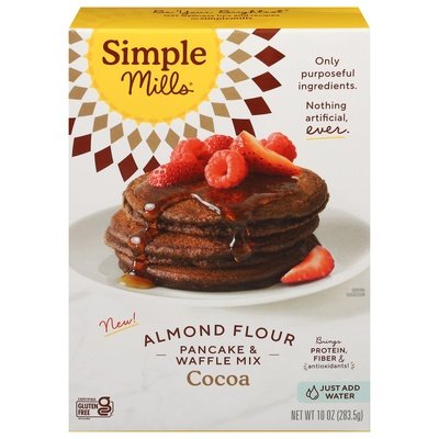 Simple Mills Almond Flour Pancake & Waffle Mix Cocoa Almond Flour 6/10 OZ [UNFI #2951283] [ebt]