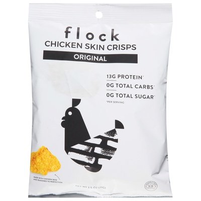 Flock Chicken Skin Crisps Original 8/2.5 OZ [UNFI #2859593] [ebt]