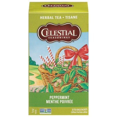 Celestial Seasonings Herbal Tea Caffeine Free Peppermint Tea Bags 6/20 BAG [UNFI #630897] [ebt]