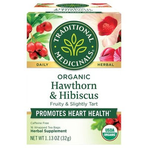 Traditional Medicinals Herbal Supplement Organic Hawthorn & Hibiscus Tea Bags 6/16 BAG [UNFI #1025006] [ebt]
