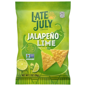 Late July Snacks Tortilla Chips Jalapeno Lime 24/2 OZ [UNFI #2943090] [ebt]