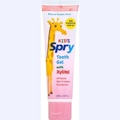 Spry Tooth Gel with Xylitol Kids Natural Bubble Gum 2 OZ [UNFI #1701531] T