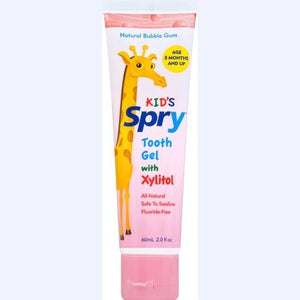 Spry Tooth Gel with Xylitol Kids Natural Bubble Gum 2 OZ [UNFI #1701531] T