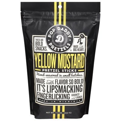 Pop Daddy Pretzel Sticks Yellow Mustard 12/7.5 OZ [UNFI #2774602] [ebt]