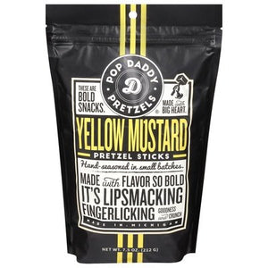 Pop Daddy Pretzel Sticks Yellow Mustard 12/7.5 OZ [UNFI #2774602] [ebt]